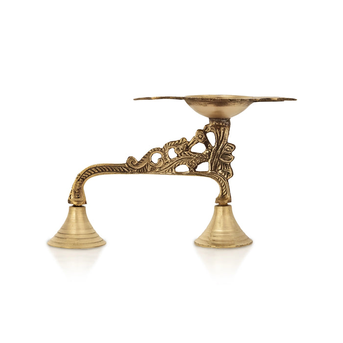Brass Aarti - 3 x 5 Inches | One Mukh Spoon Karpoora Burner/ Pooja Aarti/ Aarti Diya for Home