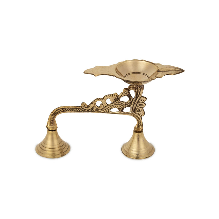 Brass Aarti - 3 x 5 Inches | One Mukh Spoon Karpoora Burner/ Pooja Aarti/ Aarti Diya for Home