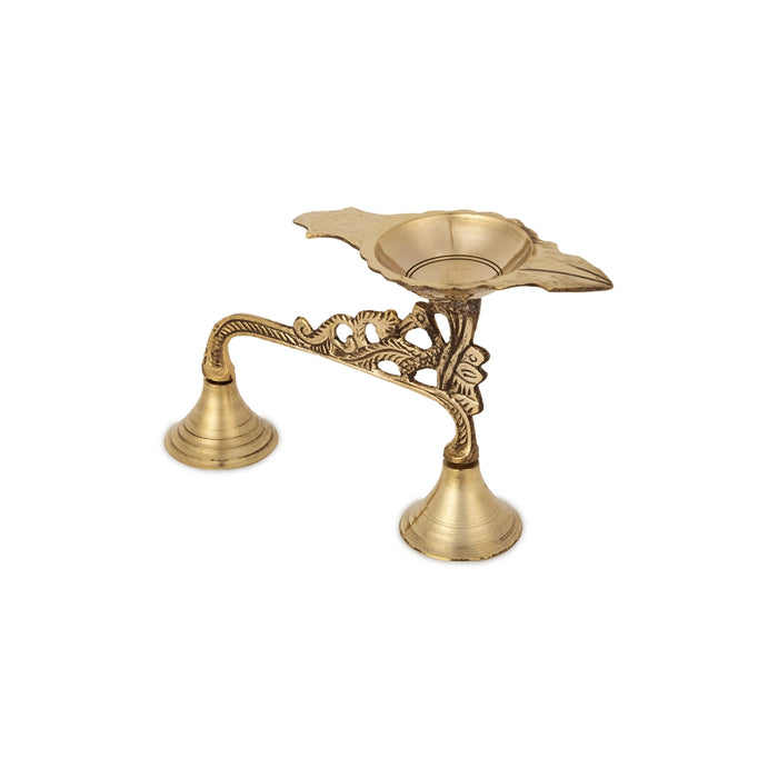 Brass Aarti - 3 x 5 Inches | One Mukh Spoon Karpoora Burner/ Pooja Aarti/ Aarti Diya for Home