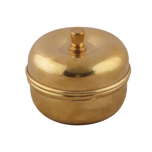 Brass Kumkum Pot - 1.25 x 1.5 Inches | Brass Sindoor Pot/ Kumkum Bharani for Pooja/ 20 Gms Approx - Sindoor Box