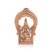 Saraswati sitting on Base Murti - 10 x 7 inches | Panchaloha Idol / Vagdevi with arch Statue for pooja - Panchaloha Murties