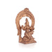 Saraswati sitting on Base Murti - 10 x 7 inches | Panchaloha Idol / Vagdevi with arch Statue for pooja - Panchaloha Murties