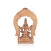 Saraswati sitting on Base Murti - 10 x 7 inches | Panchaloha Idol / Vagdevi with arch Statue for pooja - Panchaloha Murties