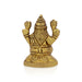 Lakshmi Idol Sitting On Flower Base - 2.5 x 1.75 Inches | Antique Brass Idol/ Laxmi Idol for Pooja - Brass Murties