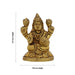 Lakshmi Idol Sitting On Flower Base - 2.5 x 1.75 Inches | Antique Brass Idol/ Laxmi Idol for Pooja - Brass Murties