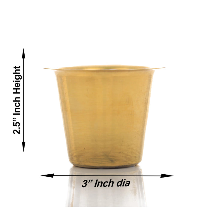 Brass Tumbler - 2.5 x 3 Inches | Brass Cup for Home/ 40 Gms Approx