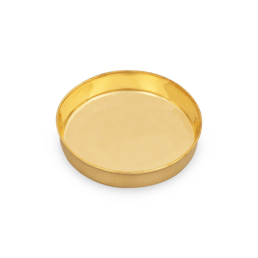Brass Plate - 0.5 x 3 Inches | Thali Plate/ Pooja Plate for Home/ 20 Gms Approx - Pooja Plate & Tray