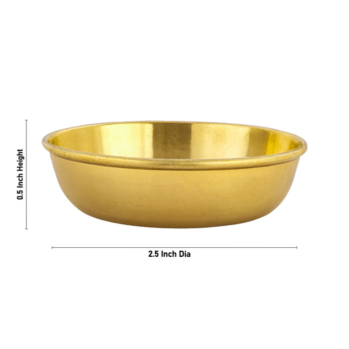 Brass Bowl - 0.5 x 2.5 Inches | Brass Cup/ Pooja Bowl for Home/ 15 Gms Approx