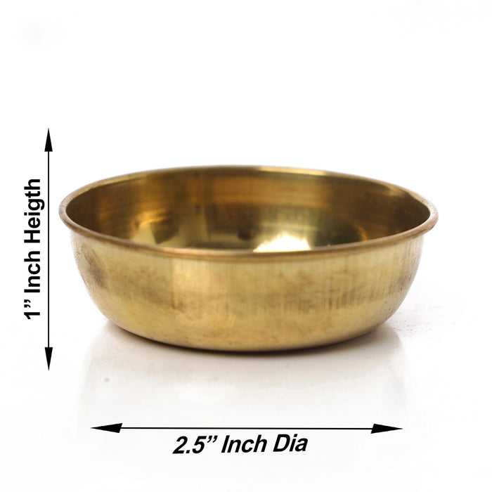 Brass Cup - 1 x 2.5 Inches | Brass Bowl/ Brass Vessel for Pooja/ 20 Gms Approx