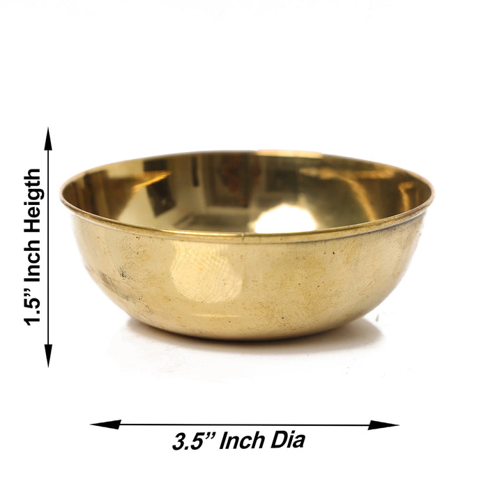 Brass Cup - 1.5 x 3.5 Inches | Rocket Cup/ Kumkum Bowl for Pooja/ 35 Gms Approx