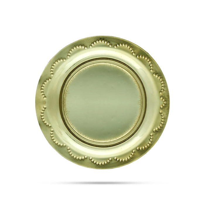 Brass Plate - 0.5 x 4.5 Inches | Pooja Thali Plate/ Small Plate/ Pooja Plate for Home - Pooja Plate & Tray