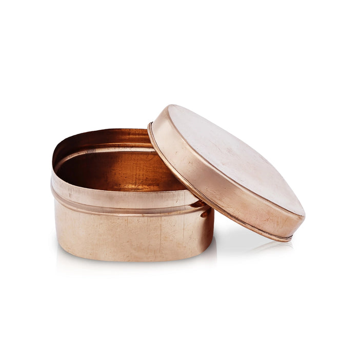 Pooja Box With Lid - 1.5 x 3 Inches | Square Shape Storage Box/ Copper Box/ Jewellery Box for Home - Pooja Box & Paduka