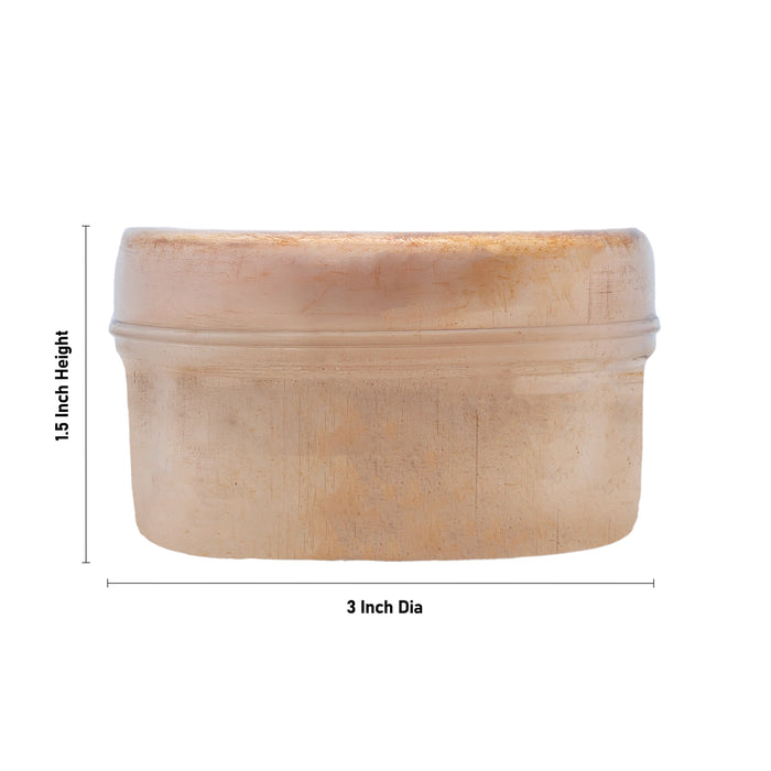 Pooja Box With Lid - 1.5 x 3 Inches | Square Shape Storage Box/ Copper Box/ Jewellery Box for Home - Pooja Box & Paduka