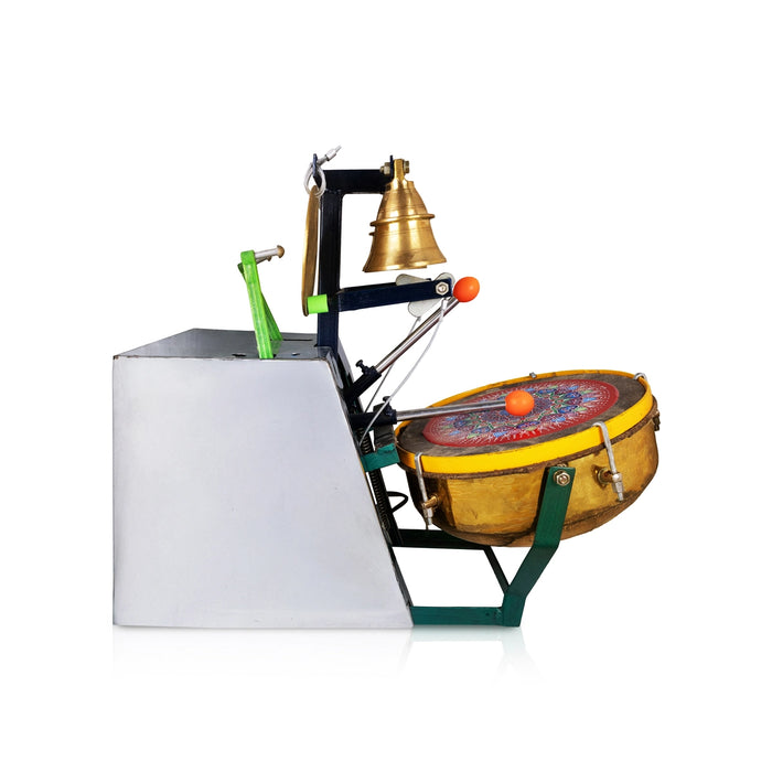 Electrical Temple Drum Bell - 20.5 x 25 Inches | Temple Drum Bell / Melam Taalam Bell / Electric Bell for Temple - Electric Bell