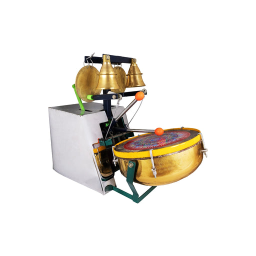 Electrical Temple Drum Bell - 20.5 x 25 Inches | Temple Drum Bell / Melam Taalam Bell / Electric Bell for Temple - Electric Bell