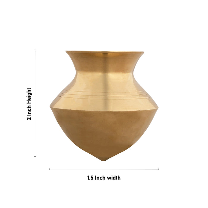 Brass Abhishek Lota - 2 X 1.5 Inches | Shivling Lota/ Abhishek Pot For Pooja Rituals & Water Offering - Abhishek Plate