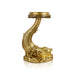 Fish Design Pooja Stand - 20 x 13 Inches | Antique Polish Stool/ Ghungroo & Brass Stand for Deity - Pooja Aasan & Bajot & Pooja Mat