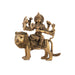 Durga Devi With Lion 8 Hands - 4 x 4 Inches | Antique Brass Idol/ Durga Murti for Pooja/ 600 Gms Approx - Brass Murties