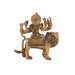 Durga Devi With Lion 8 Hands - 4 x 4 Inches | Antique Brass Idol/ Durga Murti for Pooja/ 600 Gms Approx - Brass Murties