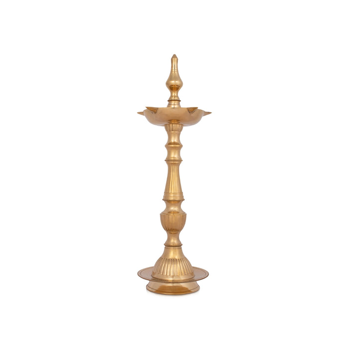 Kerala Lamp - 18 x 5 Inches | Daana Design Brass Vilakku/ Brass Deep for Pooja/ 1.850 Kgs Approx - Kerala Vilakku