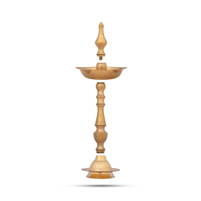 Brass Kerala Fancy Lamp - Daana - 17 Inches | Brass Deep/ Brass Lamp for Pooja/ 1500 Gms Approx