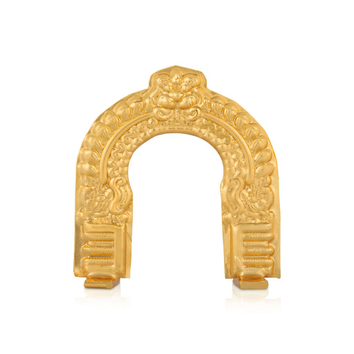 Thiruvachi - 3 x 3 Inches| Copper Gold Polish / Prabhavali / Thiruvatchi for Deity - Pooja Accessories