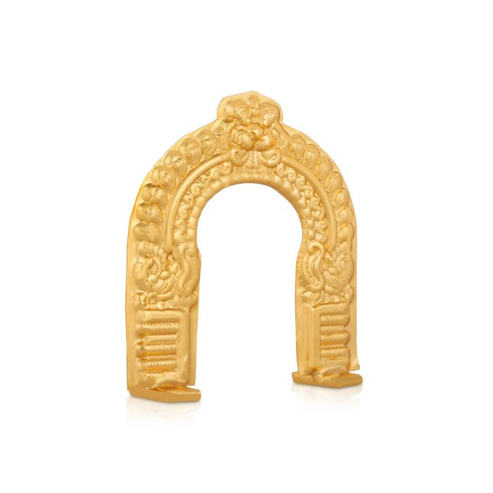 Thiruvachi - 3 x 3 Inches| Copper Gold Polish / Prabhavali / Thiruvatchi for Deity - Pooja Accessories