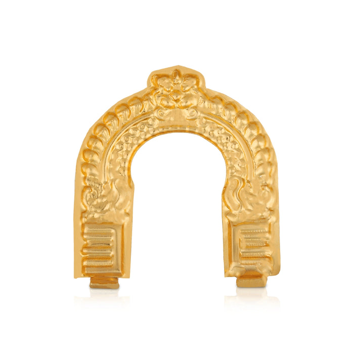 Thiruvachi - 3 x 3 Inches| Copper Gold Polish / Prabhavali / Thiruvatchi for Deity - Pooja Accessories