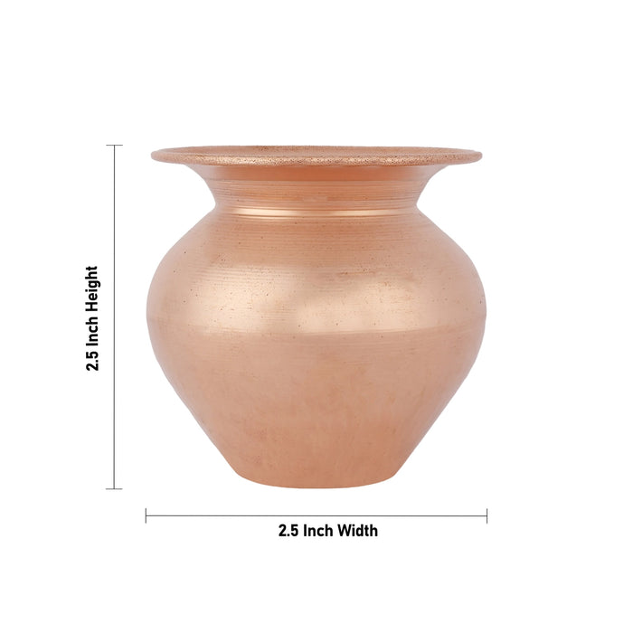 Brass chombu - 2.5 x 2.5 Inches | Lota / Brass Kalash / Pooja Pot for Home & Pooja