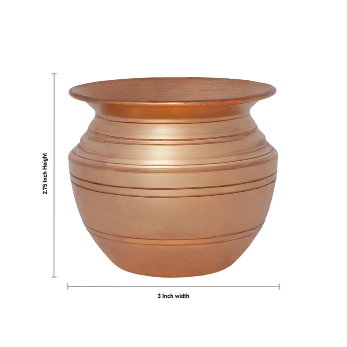 Lota - 2.75 x 3 Inches | Copper Chombu / Kalash Pot / Kalasam Chombu for Pooja - Kalash & Pooja Lota