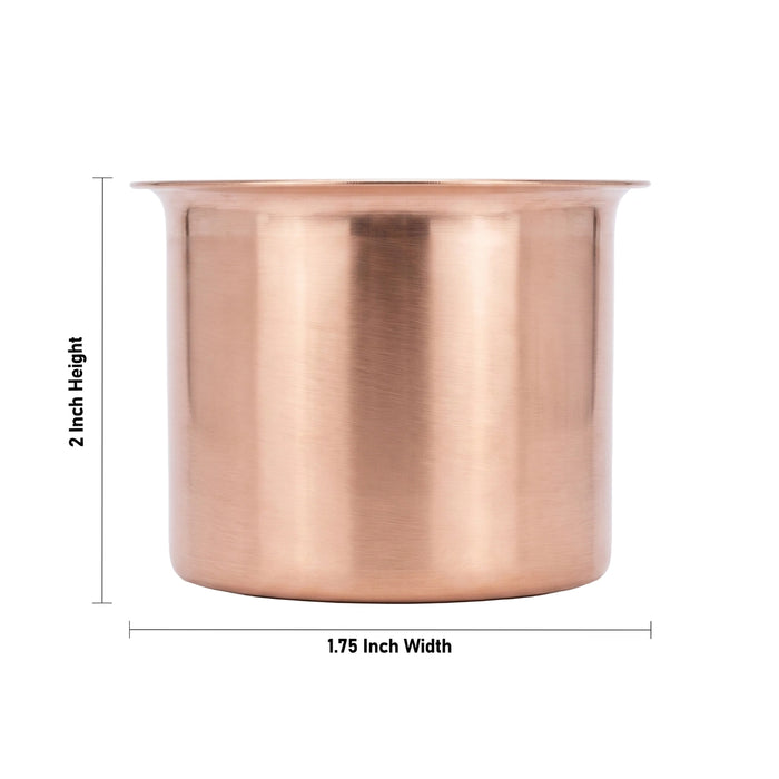 Panchapatra - 2 x 1.75 Inches | Copper Pancha Patra/ Tumbler Shape Panchapalli for Pooja