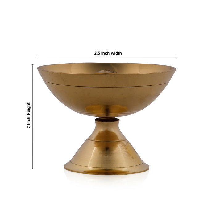 Brass Deep - 2 x 2.5 Inches | Nanda Diya/ Vilakku for Home/ 60 Gms Approx