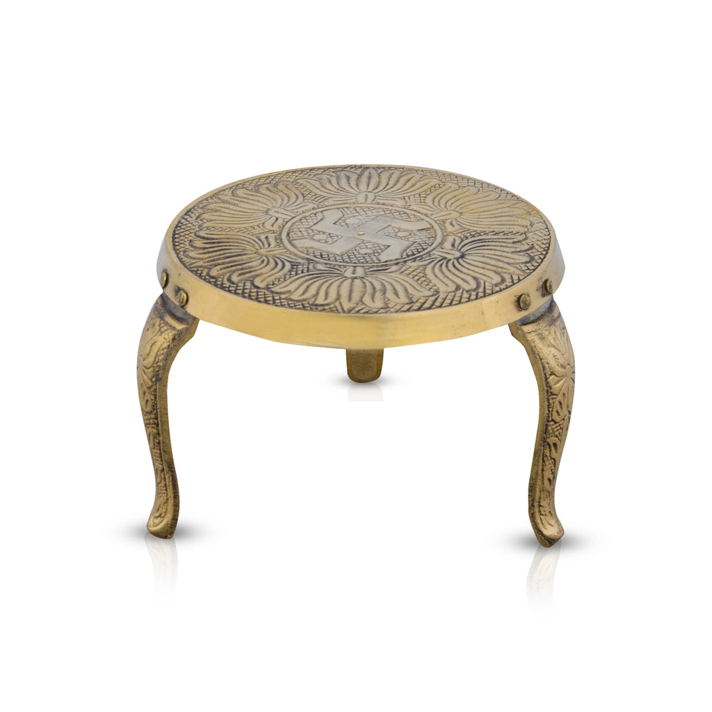 Mukkali Stool - 3.5 x 4 Inches | Brass Mukkali Stand/ Brass Stand for Pooja/ 250 Gms Approx