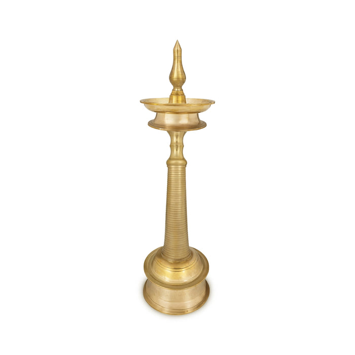 Kerala Lamp - 36.5 x 10.5 Inches | Brass Deepam / Kuthu Vilakku / Kerala Kuthuvilakku For home & Pooja - Kerala Vilakku