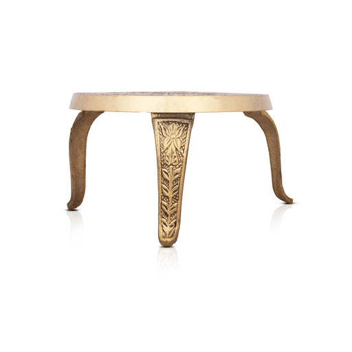 Mukkali Stand - 3.5 x 5 Inches | Brass Mukkali Stool for Pooja/ 360 Gms Approx - Pooja Aasan & Bajot & Pooja Mat