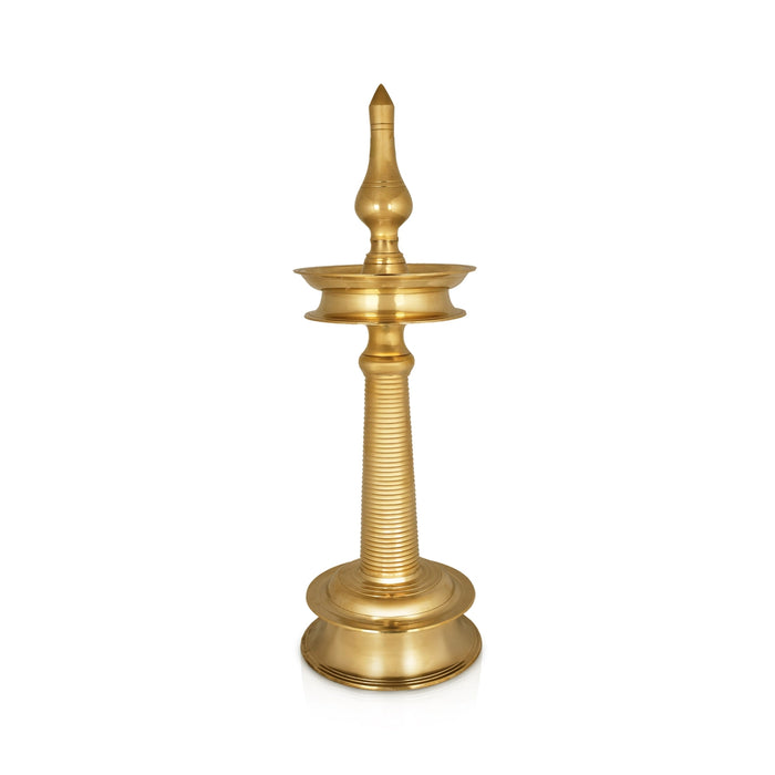 Kerala Vilakku - 32 x 11 Inches | Brass Kerala Kuthu Vilakku / Kerala Lamp for Pooja - Kerala Vilakku