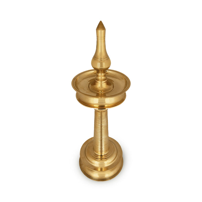 Kerala Vilakku - 32 x 11 Inches | Brass Kerala Kuthu Vilakku / Kerala Lamp for Pooja - Kerala Vilakku