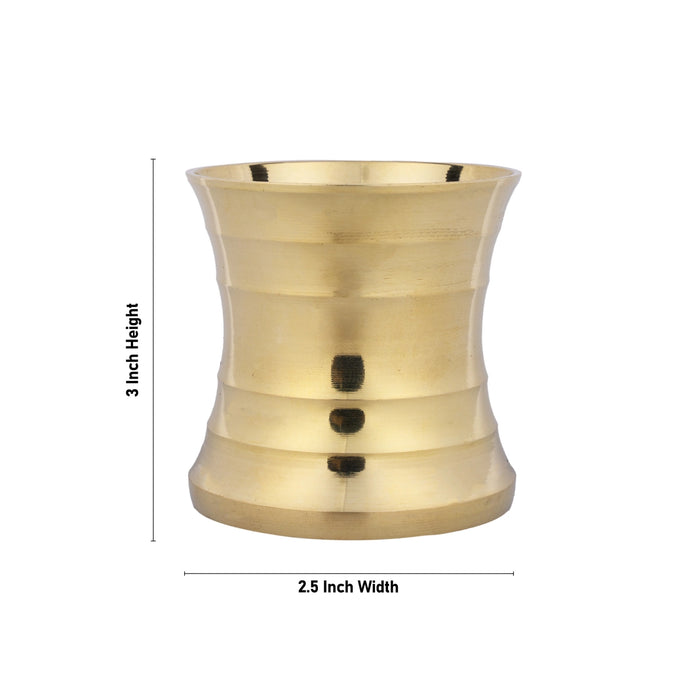 Pancha Patra - 3 x 2.5 Inches | Brass Panchapalli/ Panch Patra/ Panchamurt for Pooja - Panchapatra & Uddarani