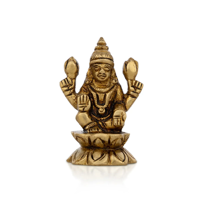 Lakshmi Murti / Brass Idol / Antique Finish Goddess Statue for Pooja & Decor