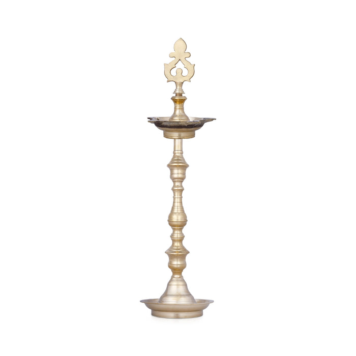 Kuthu Vilakku - 22 Inches | Brass Deepam / Plain Pirai Design Lamp/ Kuthuvilakku For home & Pooja - Kuthuvilakku