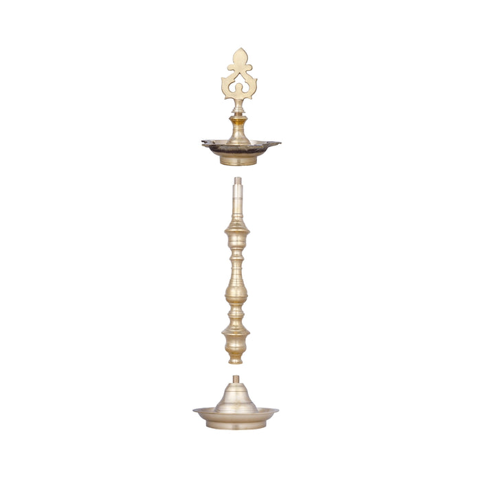 Kuthu Vilakku - 22 Inches | Brass Deepam / Plain Pirai Design Lamp/ Kuthuvilakku For home & Pooja - Kuthuvilakku