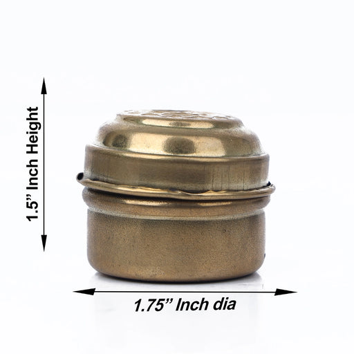 Storage Box - 1.5 x 1.75 Inches | Brass Pooja Box/ Storage Container for Gifting & Pooja Purpose - Pooja Box & Paduka