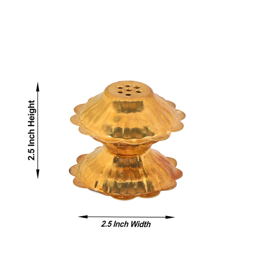 Agarbathi Stand - 2.5 x 2.5 Inches | Brass Agarbatti Holder/ Poonam Design Incense Stick Holder for Pooja/ 25 Gms - Agarbathi Stand