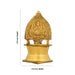 Kamakshi Vilakku - 3.5 x 2.5 Inches | Brass Lamp/ Gold Polish Kamatchi Deepam for Pooja/ 60 Gms Approx - Deity Lamps