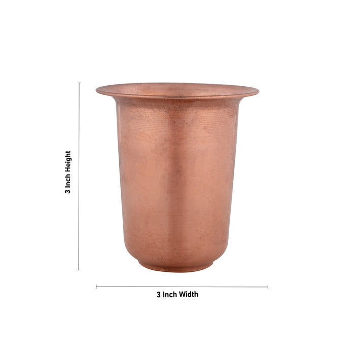 Coffee Tumbler - 3 x 3 Inches | Copper Tumbler/ Brass Cup for Home/ 48 Gms Approx - Kitchen