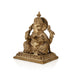 Ganesha sitting On Square Base Murti- 10 x 7 Inches | Antique Brass Idol/ Ganapathi Statue Decor for Home & Pooja - Brass Murties