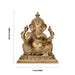 Ganesha sitting On Square Base Murti- 10 x 7 Inches | Antique Brass Idol/ Ganapathi Statue Decor for Home & Pooja - Brass Murties