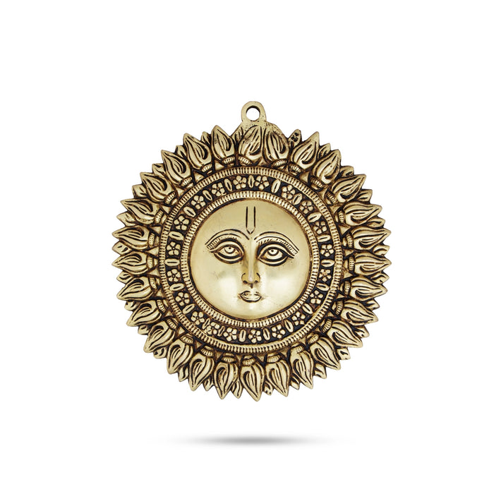 Sun Face Wall Hanging - 8 x 7.5 Inches | Antique Brass Wall Hanging/ Sun Wall Hanging for Home