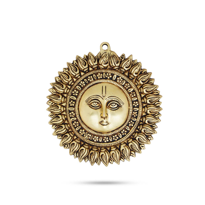 Sun Face Wall Hanging - 8 x 7.5 Inches | Antique Brass Wall Hanging/ Sun Wall Hanging for Home - Wall Hanging
