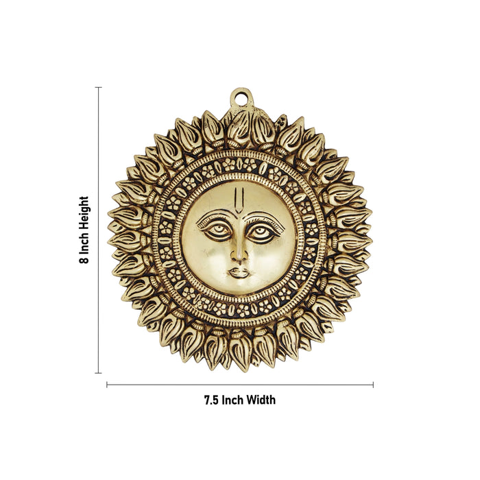 Sun Face Wall Hanging - 8 x 7.5 Inches | Antique Brass Wall Hanging/ Sun Wall Hanging for Home